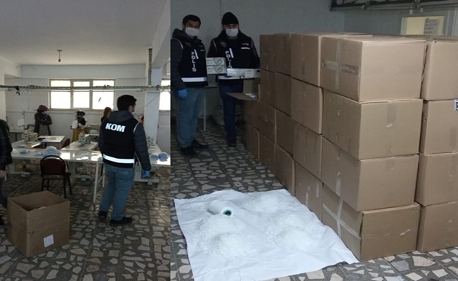 Kocaeli'de 90 bin adet kaçak maske ele geçirildi