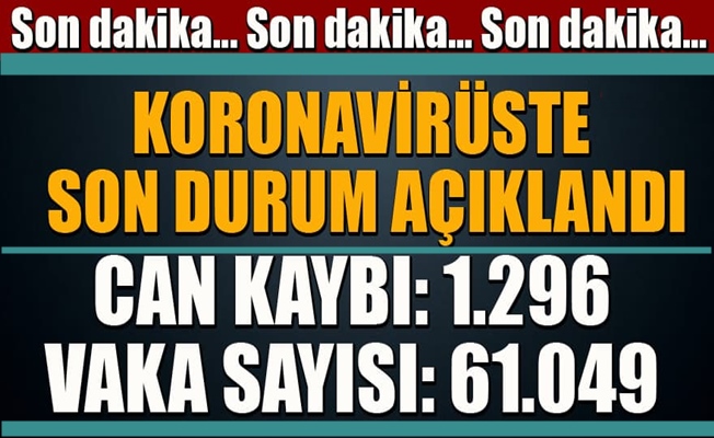 Koronavirüste ölü sayısı bin 296'ya yükseldi 