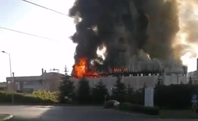 Kocaeli'de perde fabrikasında yangın çıktı Kocaeli'de perde fabrikasında yangın çıktı