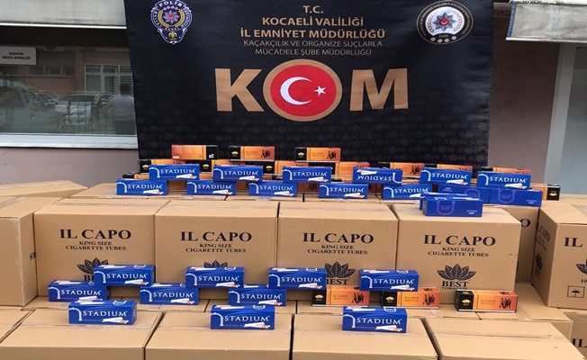 Kocaeli'de 127 koli kaçak makaron yakalandı!