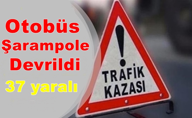 Yolcu otobüsü şarampole devrildi! 37 yaralı