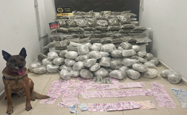 Kocaeli'de durdurulan araçta 107 kilo skunk ele geçirildi!