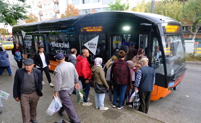 Yüzde yüz elektrikli otobüs test sürüşünde