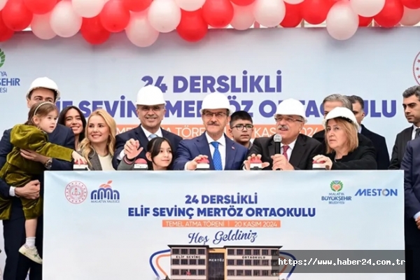 Malatya'da depremzedeler için 24 derslikli okul temeli atıldı