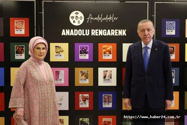 Erdoğan çiftinden 'Anadoludakiler' sergisine ziyaret