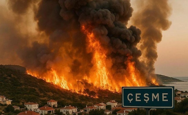 Çeşme’de orman yangını: İzmir-Çeşme kara yolu ulaşıma kapandı