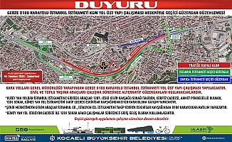 Gebze D-100’de çalışma var