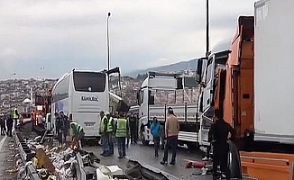 TEM Otoyolu'nda 21 araçlık zincirleme kaza;çok sayıda yaralı var!