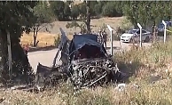 Amasya'da virajı alamayan araç şarampole uçtu :1 ölü 2 yaralı