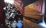 Kamyonetin kasasından 61 kaçak göçmen çıktı!